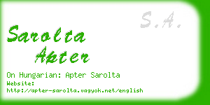 sarolta apter business card